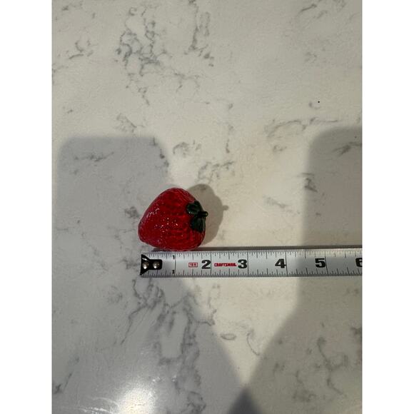 Murano Style Glass Strawberry decor trinket 4.0oz, 2” vibrant red green fresa - Picture 8 of 8